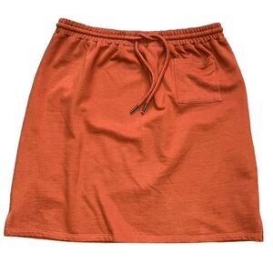 People Tree UK Rust Organic Cotton Pull On Skirt Size 10